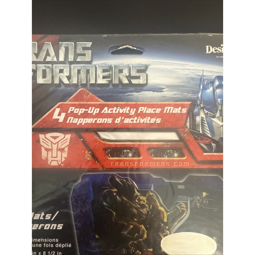 Transformers 2007‎ Pop-up Activity Place Mats 4 car Bumblebee Paper Art decor - Picture 4 of 5